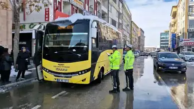 Kış Şartlarında Aksaray'da Toplu Taşıma Denetimi